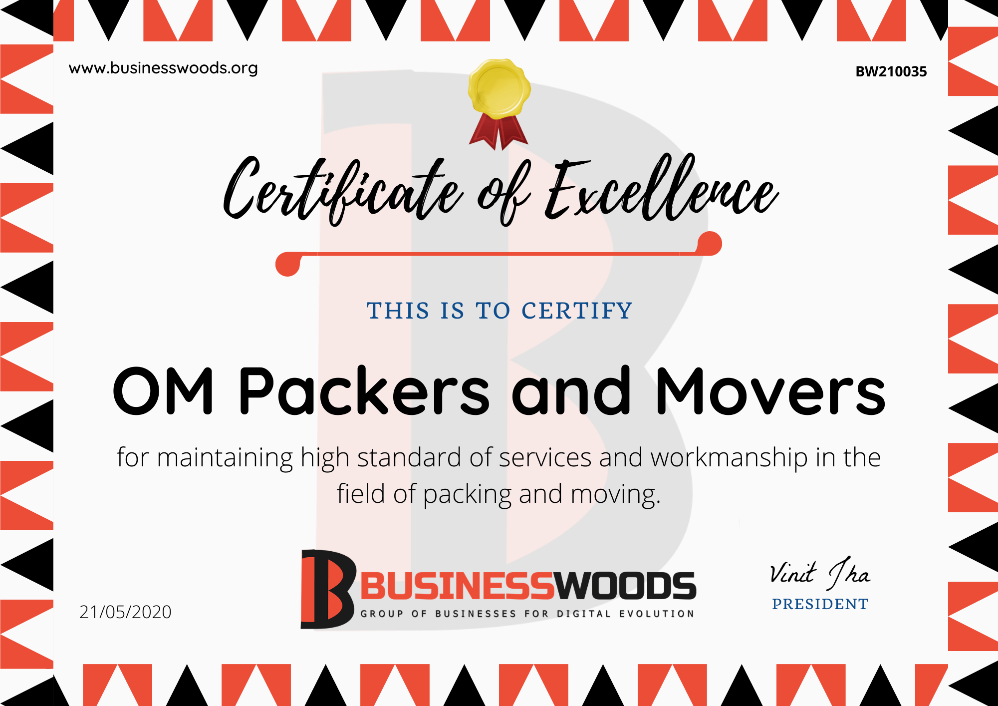 Businesswoods Om packers and Movers